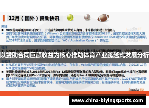 以赞助合同巨额收益为核心推动体育产业跨越式发展分析